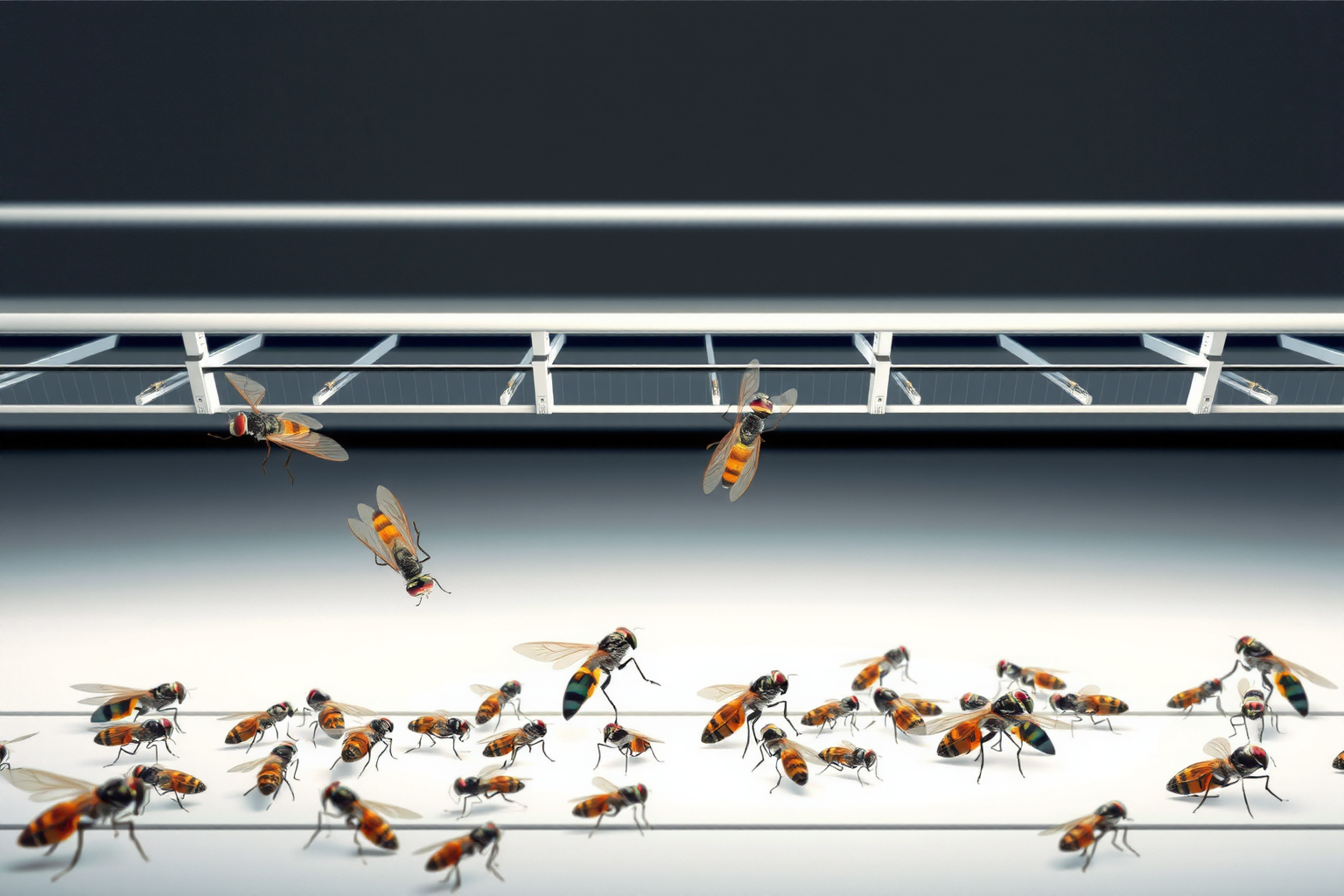 Mata moscas eléctrico encendido atrapando insectos voladores