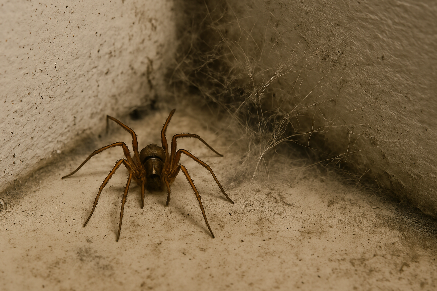 Araña en rincón de casa