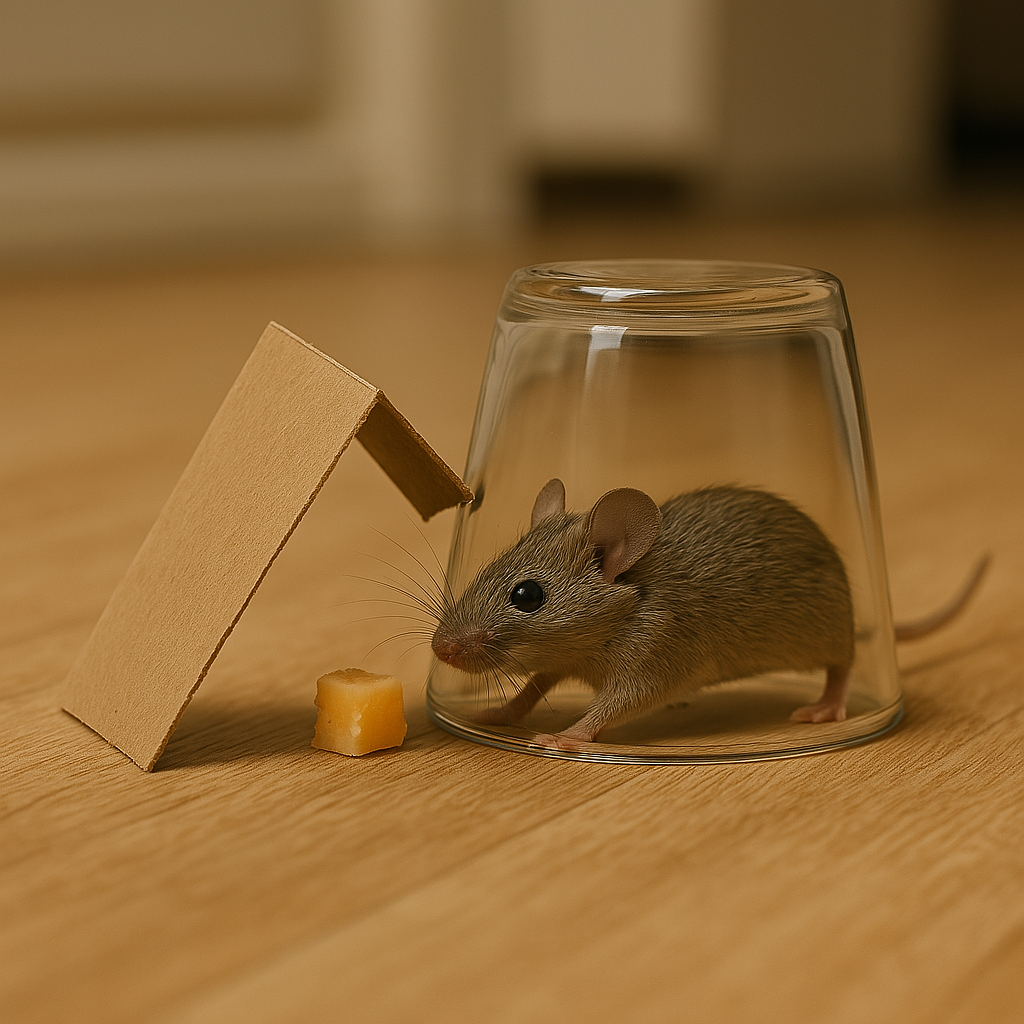 Trampa casera para ratones con vaso