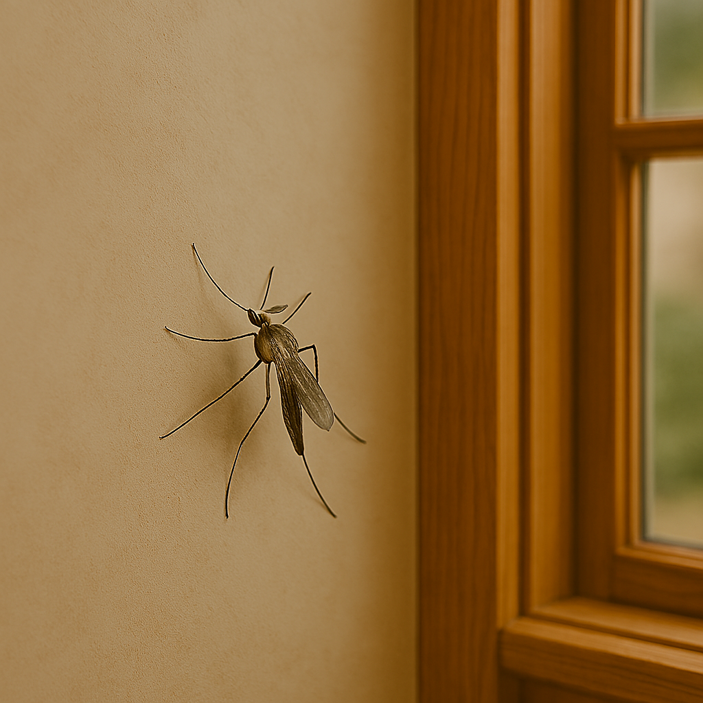 mosquito en casa picando a una persona